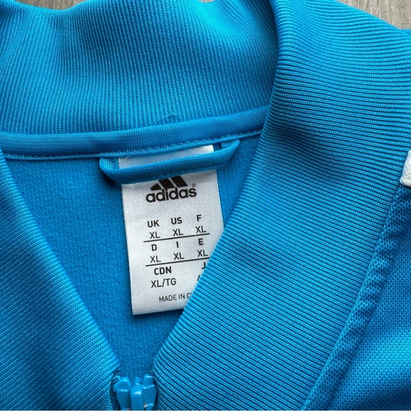 Adidas Real Madrid Track Jacket Blue White XL Soccer Full Zip Embroidered Crest. - Picture 3 of 12